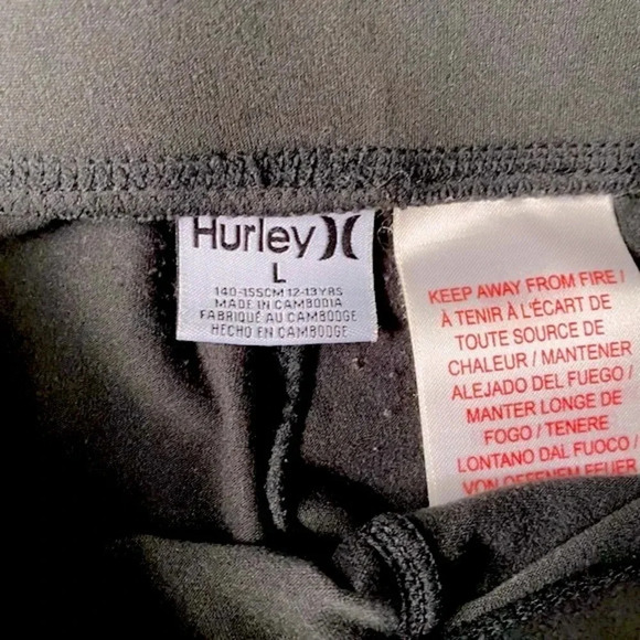 Hurley Girl’s Cropped Leggings with Pastel Logo Size Large 12/14 - Picture 4 of 4